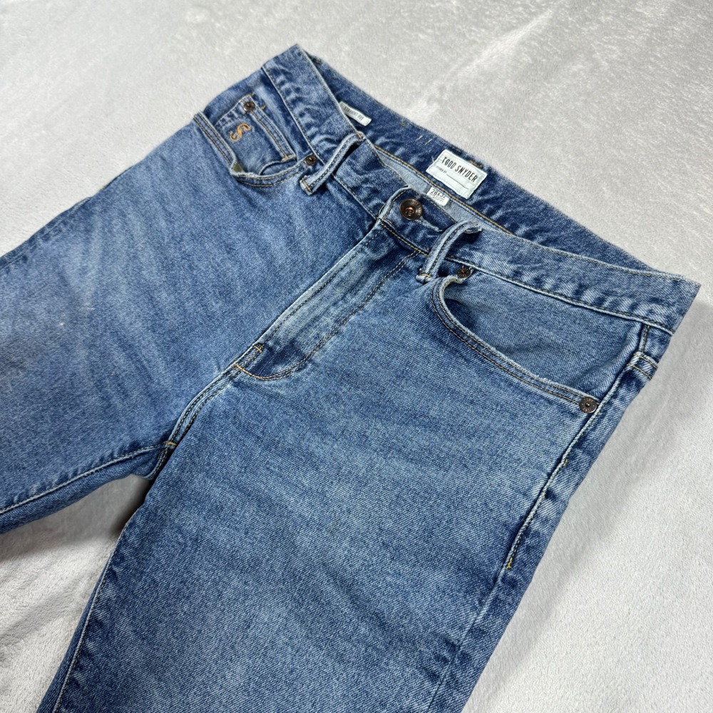 Todd Snyder Jeans Mens 28x32 (28x25) Blue Denim Straight Stretch 5 Pocket NYC